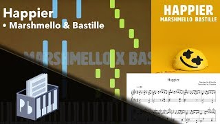 Happier (ft. Bastille) - Marshmello [Piano Tutorial + Sheets/MIDI] (Synthesia) // Pianobin