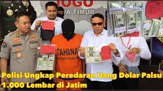 Uang 100 Dolar Palsu Sebanyak 1.000 Lembar Disita Polda Jatim