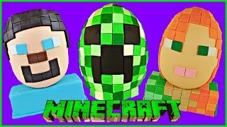 MINECRAFT  GIANT Play Doh Surprise Egg Opening