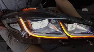 Jaguar XJl, XFL headlights, old transformation of the new, directly on the plug installed