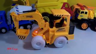 Xe máy xúc chạy pin tự động có đèn sáng phát nhạc Đồ chơi ô tô xây dựng chị Phượng ớt