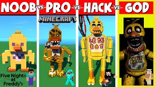 Minecraft Battle: NOOB vs PRO vs HACKER vs GOD: Chica of the FNaF build challenge in Minecraft.