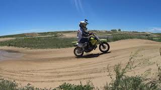 Kipton at the track mud attack Suzuki DRZ70/DRZ50