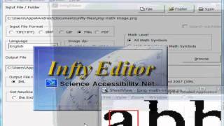 InftyReader Automatically Converting a PNG Math Image to LaTeX