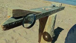 Добываем огонь с помощью линзы/Fire with magnifying glass