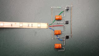 DIY RGB LED STRIP BLINKING EFFECT CONTROLLER WITH 8050 TRANSISTOR.