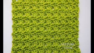 Легкие узоры крючком для начинающих . Узор "Сосновые лапки"  Урок 46   Easy crochet for beginners