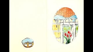 Как нарисовать открытку. 8 марта. Весеннее окно. Акварель