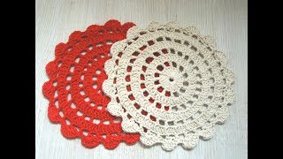 Подставка- салфетка под тарелку крючком. Table mat crochet