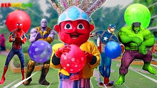 ONDEL ONDEL betusin BALON SUPER HERO joget!! ada banyak SUPER HERONYA!!
