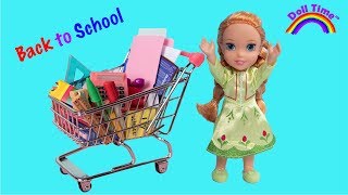 BACK TO SCHOOL SHOPPING HAUL! ELSA & ANNA Toddler Dolls & Barbie - SCHOOL SUPPLIES - Cute PUPPY