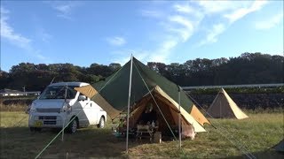 晩秋の河原でソロキャンプ　　ニューアイテム投入