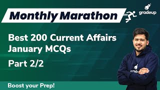 Most Important Current Affairs MCQ | Monthly Current Affairs January 2020 | 200 MCQs | Part 2/2