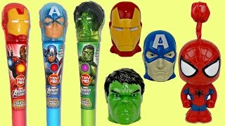 Marvel Avengers Dispensers with Lollipop Light Spinner & Spider Iron Man Surprises
