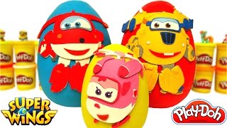 3 Huevos Sorpresas de Super Wings en Español de Plastilina Play Doh