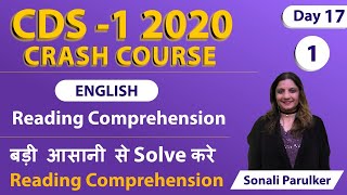 Reading Comprehension | English | CDS - 1 2020 | By Sonali Parulker
