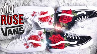 HOW TO DIY YOUR OWN ROSE FLORAL PATCH VANS! | jasmeannnn