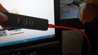 Хаб  KY-688 с тремя USB 3.0 портами и Ethernet разъёмом