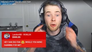 Donating $500 To Make DANTDM Dab For Charity Livestream