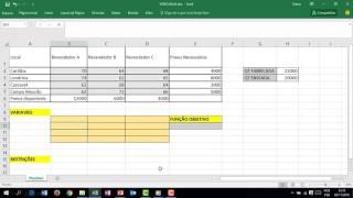 modelagem de transporte com SOLVER