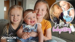 Sisters Babysit Real Baby! ? Kids New Job!