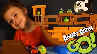 Игрушки Энгри Бёрдс Гоу Дженга Пираты на русском. Angry Birds Go Jenga Pirate Pig Attack