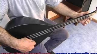 Siyah Mat Kısa Sap  (  saz ) Bağlama tekne boyu 41 cm