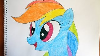How to draw my little pony Rainbow Dash, Как нарисовать пони, как рисовать пони
