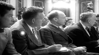 Journalists prepare for press conference with the President in the Untied States...HD Stock Footage