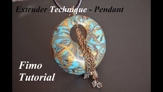 polymer clay extruder pendant fimo tutorial Anhänger кулон полимерная глина мастер класс