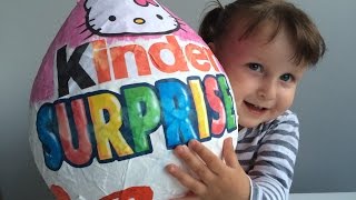 Открываем гигантский Киндер сюрприз Хелло Китти, яйца с сюрпризом игрушки surprise balls toys