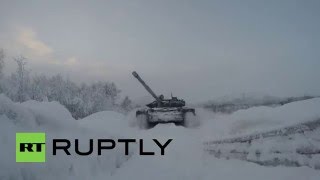 Russia: T-72B3 tanks deal with Arctic conditions in training for Army Games