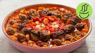Çok Bereketli, Çok Lezzetli Patlıcan Sarma Tarifi - Fırında Patlıcanlı Köfte
