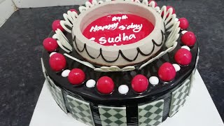 Creamy choco cake and chocolate garnish model