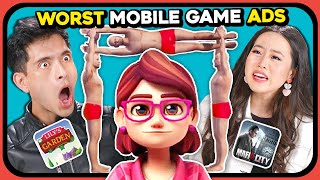 YouTubers React To WORST MOBILE ADS EVER (Lily’s Garden, Mafia)