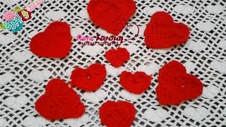 Crocheted heart of different sizes\ كروشيه قلب باحجام مختلفه \خيط وابره