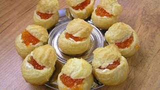 Вкуснейшие профитроли с красной икрой - видео рецепт
