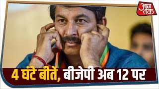 Delhi Election Result 2020: वोटों की गिनती के 4 घंटे बाद बीजेपी 12 सीटों पर अटकी, आप दफ्तर में जश्न