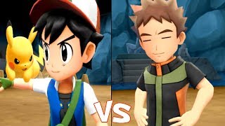 Ash vs Brock in Pokemon Lets Go Pikachu and Eevee