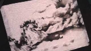 Sumi Landscape Painting on marbled rice paper