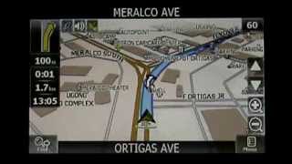 carNAVi GPS Routing Demo in Ortigas Center with Filipino / Tagalog Voice / GPS in the Philippines