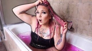 HAARE PINK FÄRBEN in der BADEWANNE ? I dye my hair pink | Jennys strange World