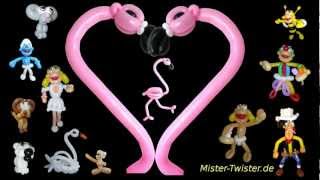 Balloon Animals Flamingo, Ballon Tiere Flamingo, Modellierballon Ballonfiguren Bird Vogel