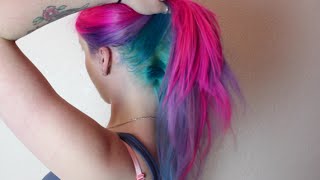 Magenta, Violet & Turquoise Hair Dye Tutorial