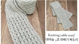 Knitting Cable Scarf /대바늘 3코 꽈배기 목도리 (one day class)