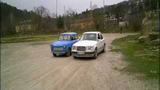 Mercedes vs Trabant - Epic battle