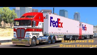 ATS Mods - Great Dane 48′ Double Trailers - Kenworth K200 - American Truck Simulator Mods