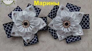 Канзаши резиночка бант Своими руками Урок для начинающих Новинка 2017