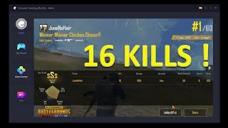 PUBG Mobile Lite Gameplay Test on Tencent Gaming Buddy / Gameloop, 16 Kills Chicken Dinner