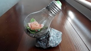 Как посадить цветок в лампочку. Поделка в школу для ребёнка. How to plant a flower in the bulb